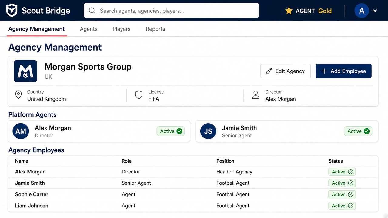 Agency management portal screenshot