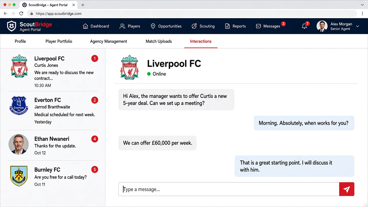 Interactions portal screenshot