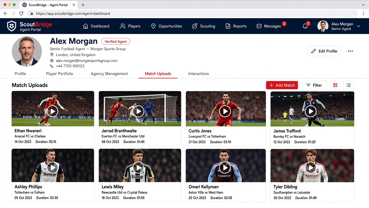 Match media portal screenshot