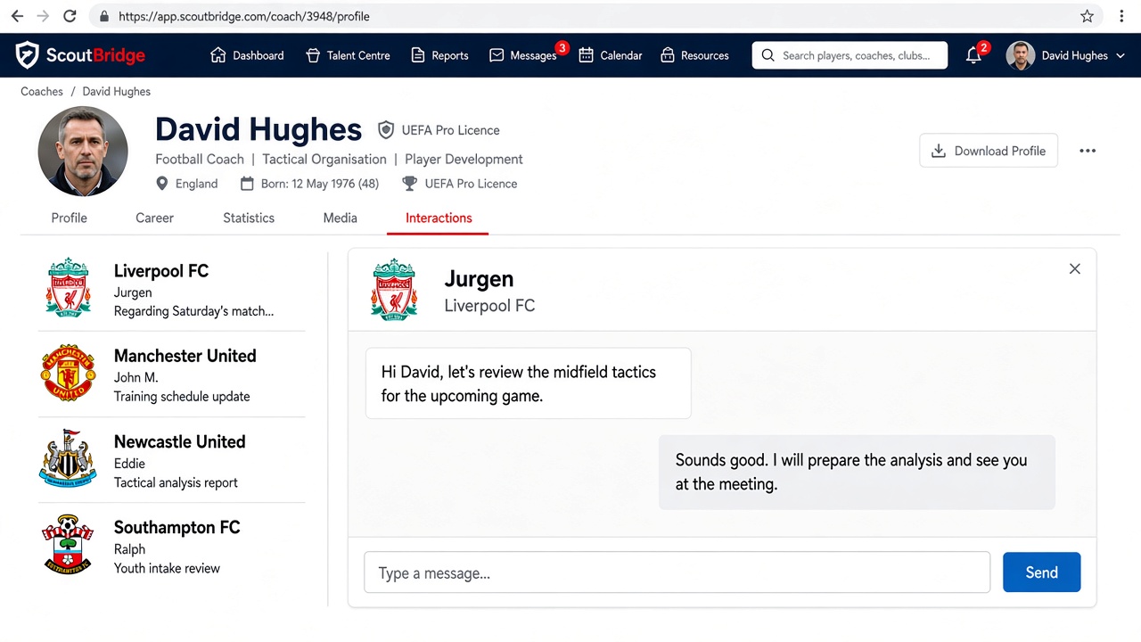 Interactions portal screenshot