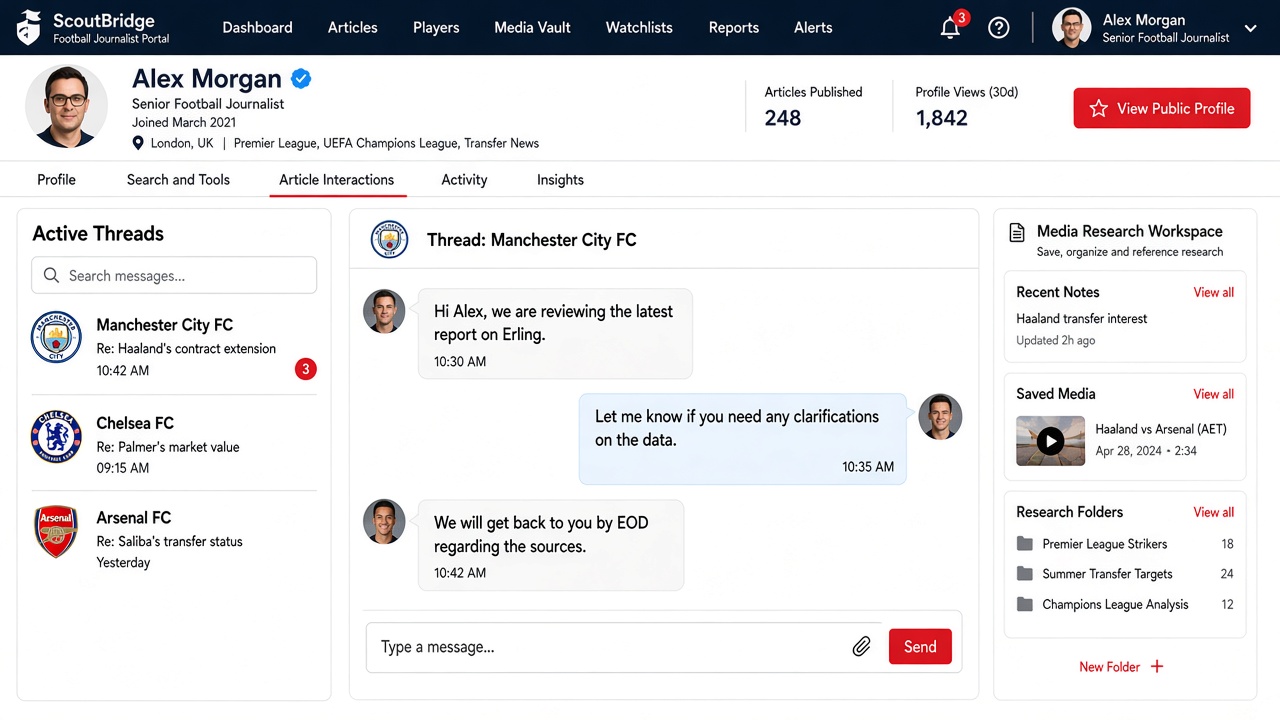 Interactions portal screenshot