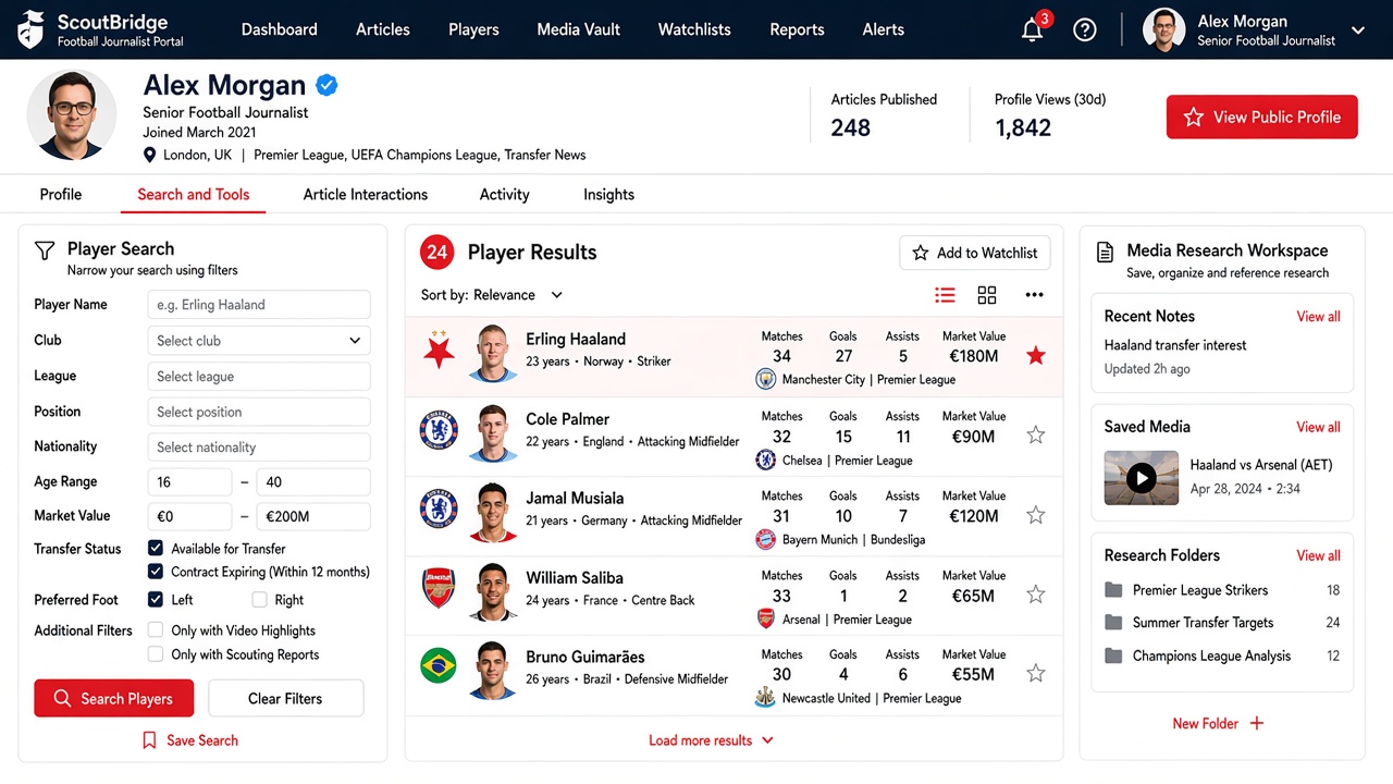 Search and tools portal screenshot