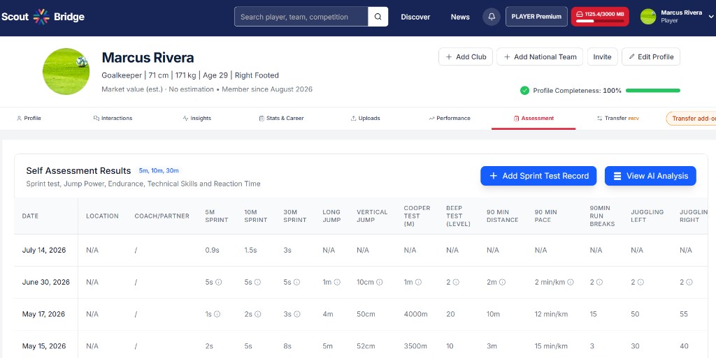 Assessment portal screenshot
