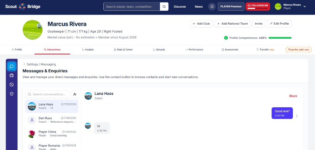 Interactions portal screenshot